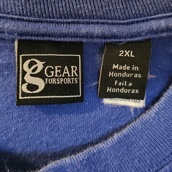 University of Kansas Jayhawks Rock Chalk Mens Blue 2XL Long Sleeve Tee - Picture 4 of 7